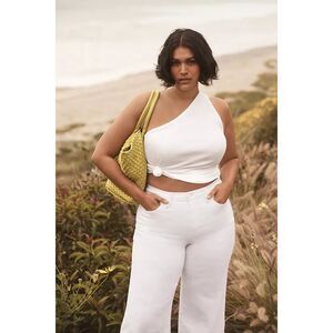 Pilcro The Zeda Ribbed One-Shoulder Top Anthropologie size L New